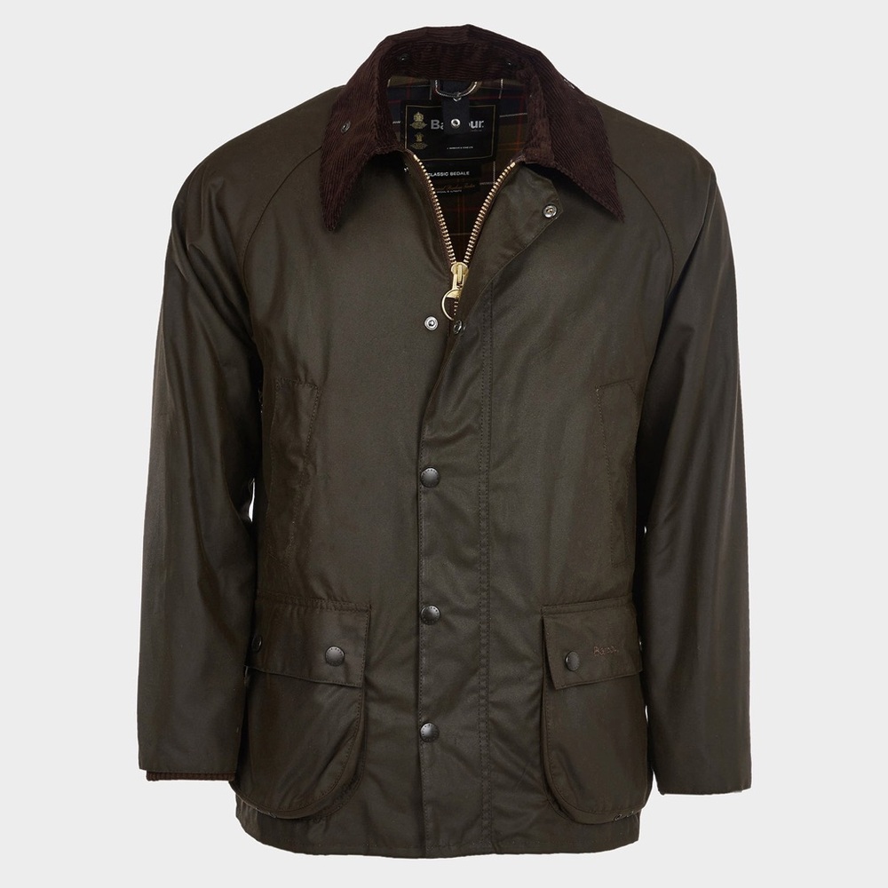 Barbour Classic Bedale Wax Jacket in Olive w Hood, 36